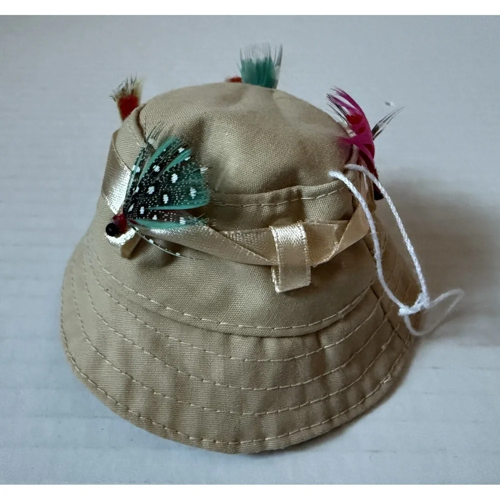 Fly Fishing Vest &‎ Hat - Christmas Ornaments - Lot of 2